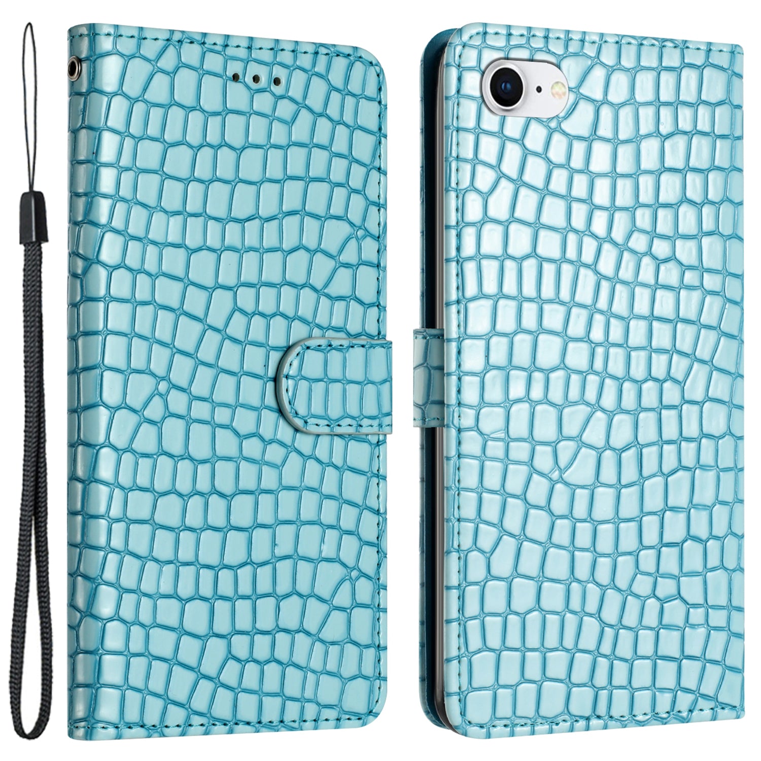 Flip Cover for iPhone 6/6s/7/8 Crocodile Texture Stand Phone PU Leather Wallet Case with Hand Strap Flip Cover for iPhone 6/6s/7/8 Crocodile Texture Stand Phone PU Leather Wallet Case with Hand Strap